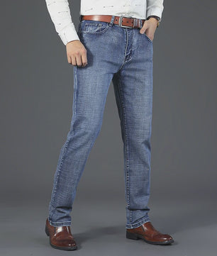 Herens Jeans Rechte Pasvorm Stretch - Zakelijk & Casual Blauw/Zwart Denim Werkbroek