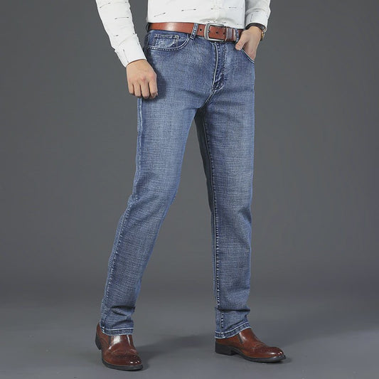 Herens Jeans Rechte Pasvorm Stretch - Zakelijk & Casual Blauw/Zwart Denim Werkbroek