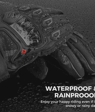 KEMiMOTO Winter Motorhandschoenen Zwart - Waterdicht, Winddicht & Touchscreen