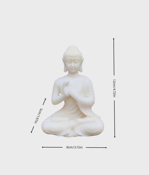 Sfeervolle Buddha Beeldje - Mediterende Boeddha Decoratie - Kunststeen