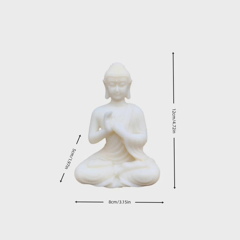 Sfeervolle Buddha Beeldje - Mediterende Boeddha Decoratie - Kunststeen