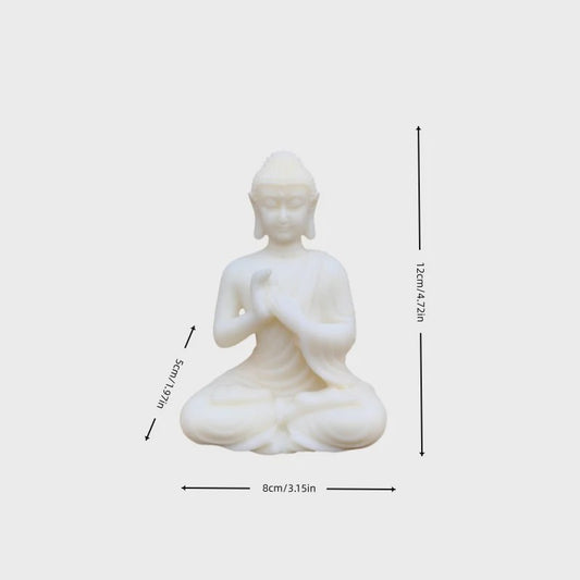Sfeervolle Buddha Beeldje - Mediterende Boeddha Decoratie - Kunststeen