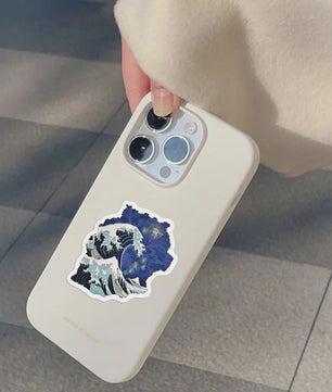 50x Ocean & Blauwe Esthetische Stickers - Waterdicht & Verwijderbaar voor Laptop, Koffer, Gitaar