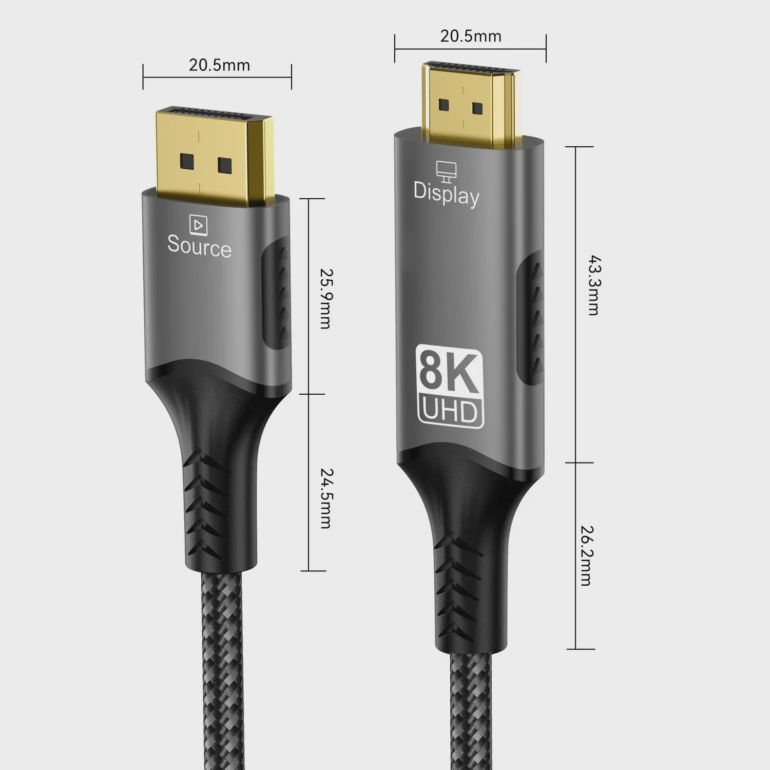 8K DisplayPort naar HDMI Kabel - 8K@60Hz, 4K@120Hz - DP naar HDMI Adapter