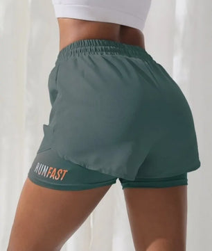 Dames High Waist Yoga Shorts met Ingebouwde Legging - Comfort & Stijl voor Sport