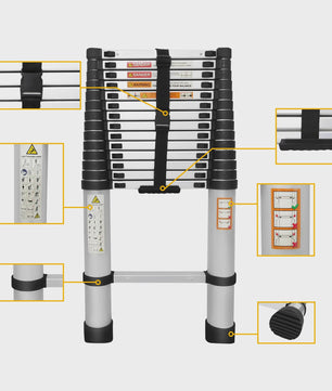 Lichtgewicht Aluminium Telescoopladder - 150kg Capaciteit, EN131 Gecertificeerd