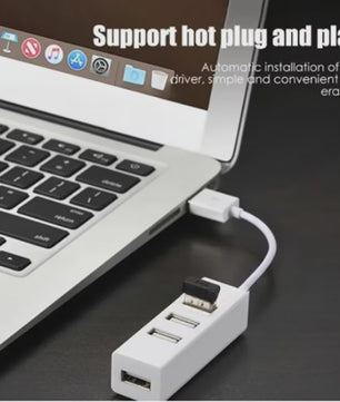 Compacte 4-Poorts USB 2.0 Hub - Vergroot de connectiviteit van je laptop of PC