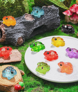 Set van 10 Lichtgevende Mini Kikkers - Glow in the Dark Figuurtjes voor Tuin & Terrarium