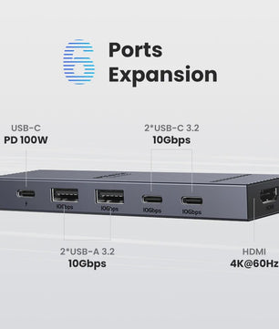 UGREEN USB-C Hub 10Gbps, 4K@60Hz HDMI, 100W PD Docking Station