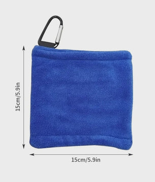 Golf Handdoek 14x14cm met Karabijnhaak - Hoge Waterabsorptie & Zweetbestendig