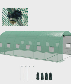 Outsunny Grote Tuinkas met Geïntegreerd Irrigatiesysteem - 6x3x2m - Groen