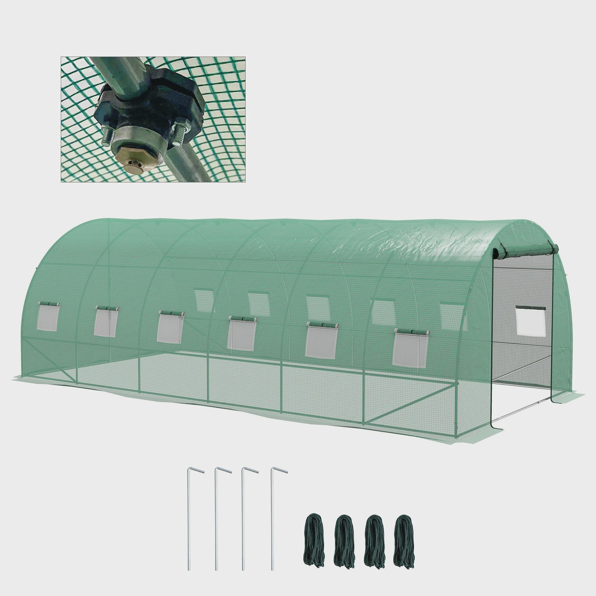 Outsunny Grote Tuinkas met Geïntegreerd Irrigatiesysteem - 6x3x2m - Groen