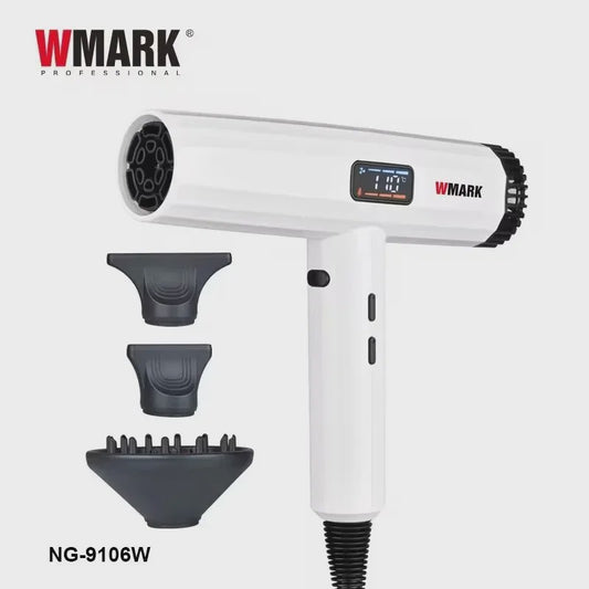 WMARK NG-9106W Professionele Haardroger - Warmte/Koude Instelling & Negatieve Ion Technologie