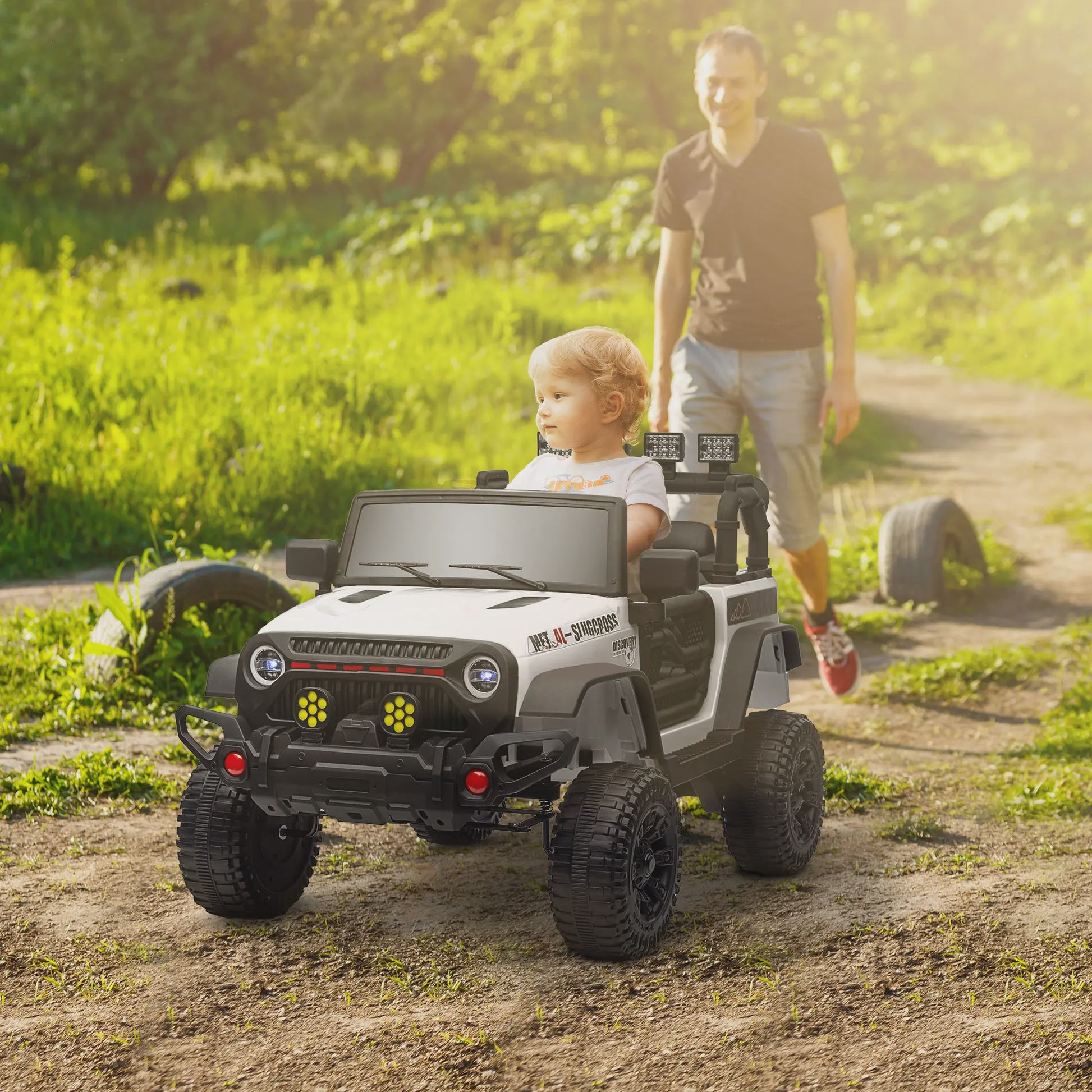 Elektrische Kinderauto 12V met Afstandsbediening, LED Verlichting en Muziek - Vanaf 3 Jaar