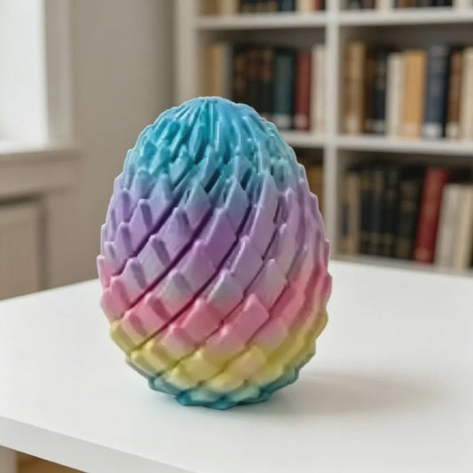 3D Geprint Draken Ei - Flexibel Stressverlichtend Speelgoed & Bureau Decoratie