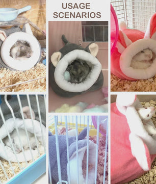 Warm Hamsterhuisje & Cavia Nestje - Zacht Pluche Bedje voor Kleine Huisdieren