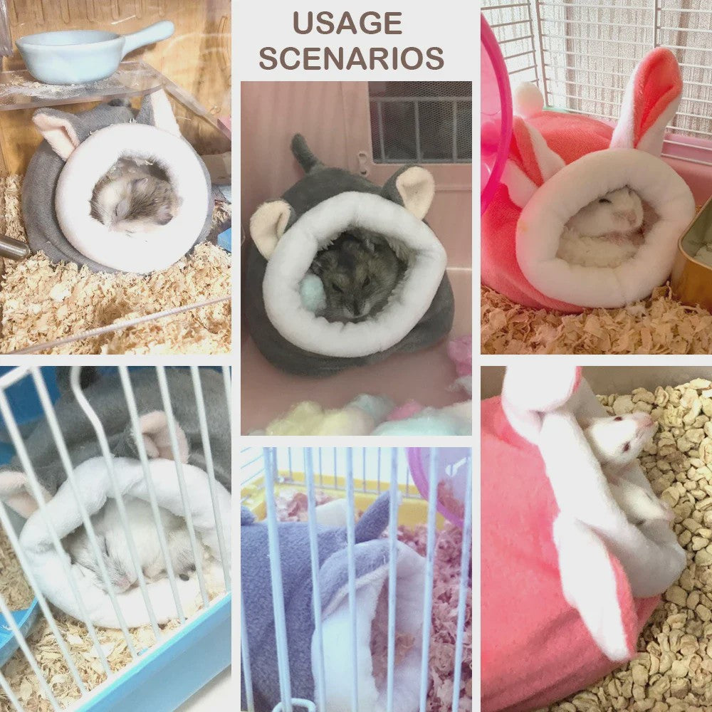 Warm Hamsterhuisje & Cavia Nestje - Zacht Pluche Bedje voor Kleine Huisdieren