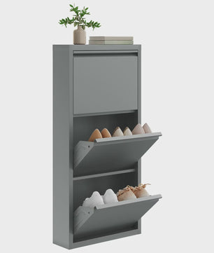 WOLTU Smalle Schoenenkast met 3 Klepkasten - Wit - 50x106x15cm - Hal & Woonkamer