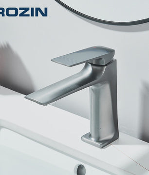 Moderne Wastafelkraan Messing - Enkel Hendel Mixer - Warm & Koud Water