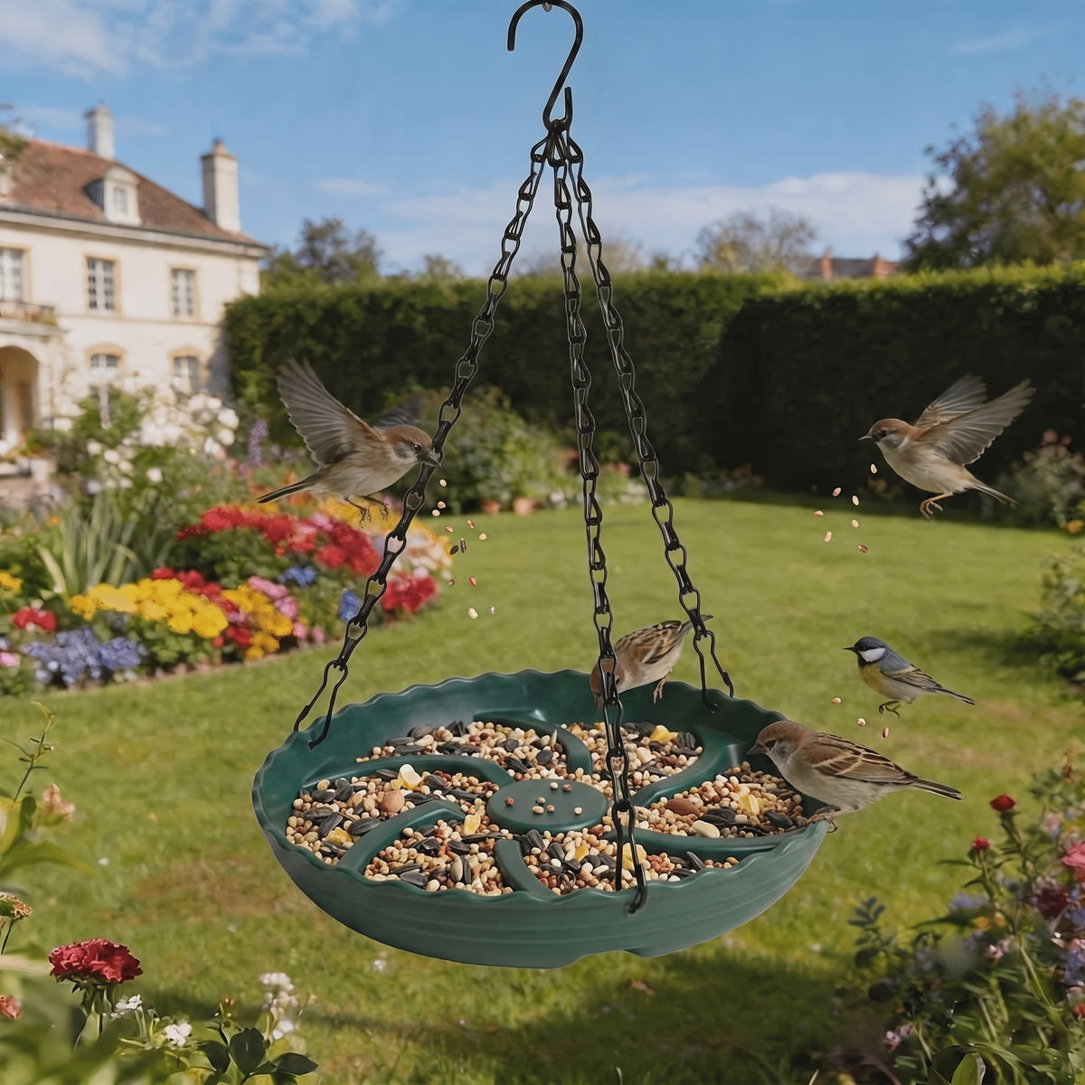 Hangende Vogelvoeder en Badstation - Alles-in-één Voeder- en Badplaats voor Tuin & Balkon