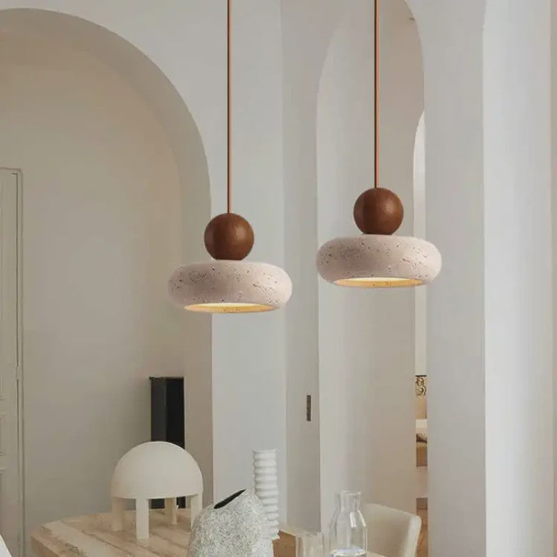 Vintage Hanglamp met Natuurlijke Gele Agaat Steen - Sfeervol voor Slaapkamer & Restaurant