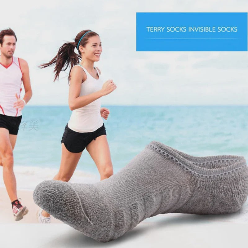 5 Paar Heren Invisible Sokken Katoen met Terry Bodem & Anti-Slip - Maat 41-45