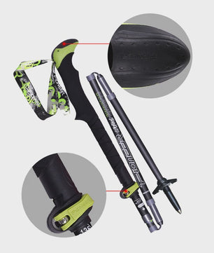 Pioneer Ultralichte Carbon Trekkingstokken - Opvouwbaar & Snel Sluitend (115-135cm)