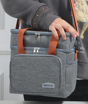 Moderne Lunchtas met Grote Capaciteit - Dubbele Isolatie & Crossbody Draagband