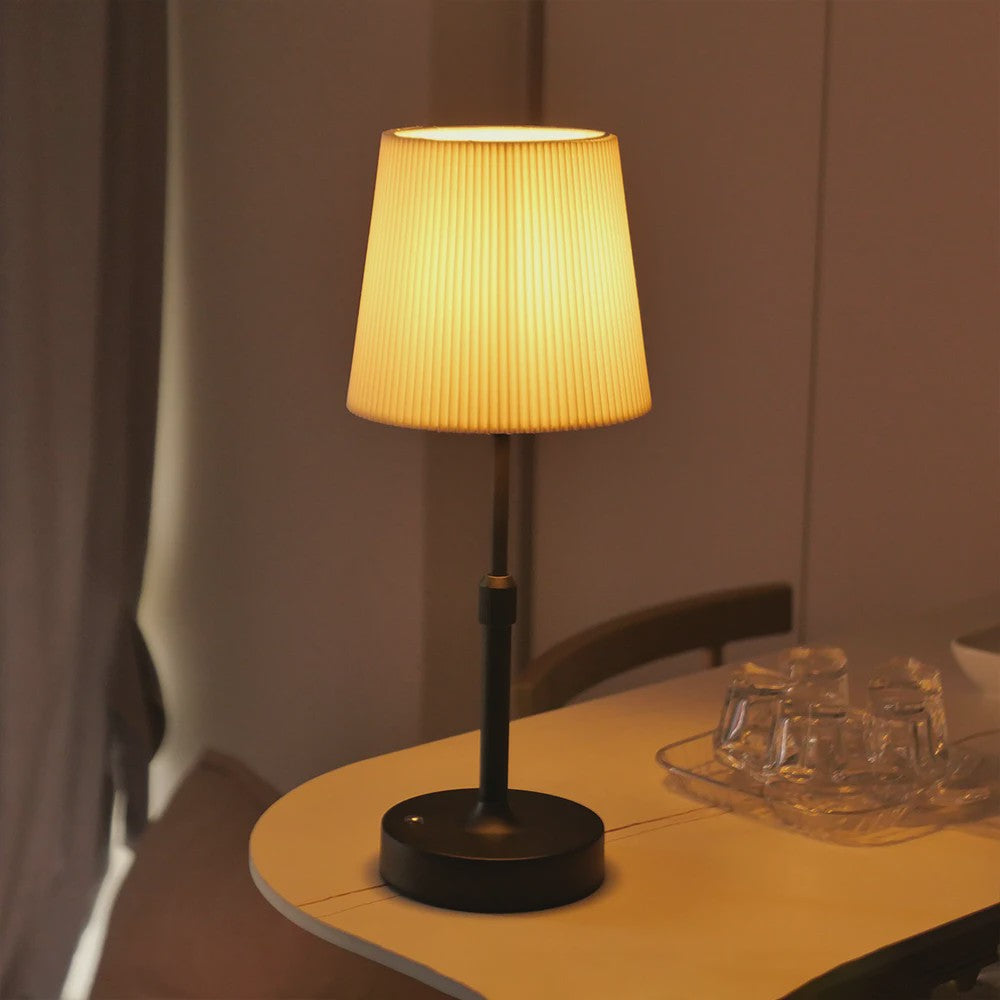 Draadloze Tafellamp met Stoffen Kap - Oplaadbaar & Dimbaar met Touch Switch - Warm Licht