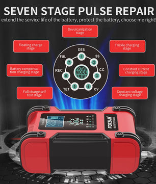 Volautomatische Auto Acculader 12V 12A met Digitaal Display & Puls Onderhoud
