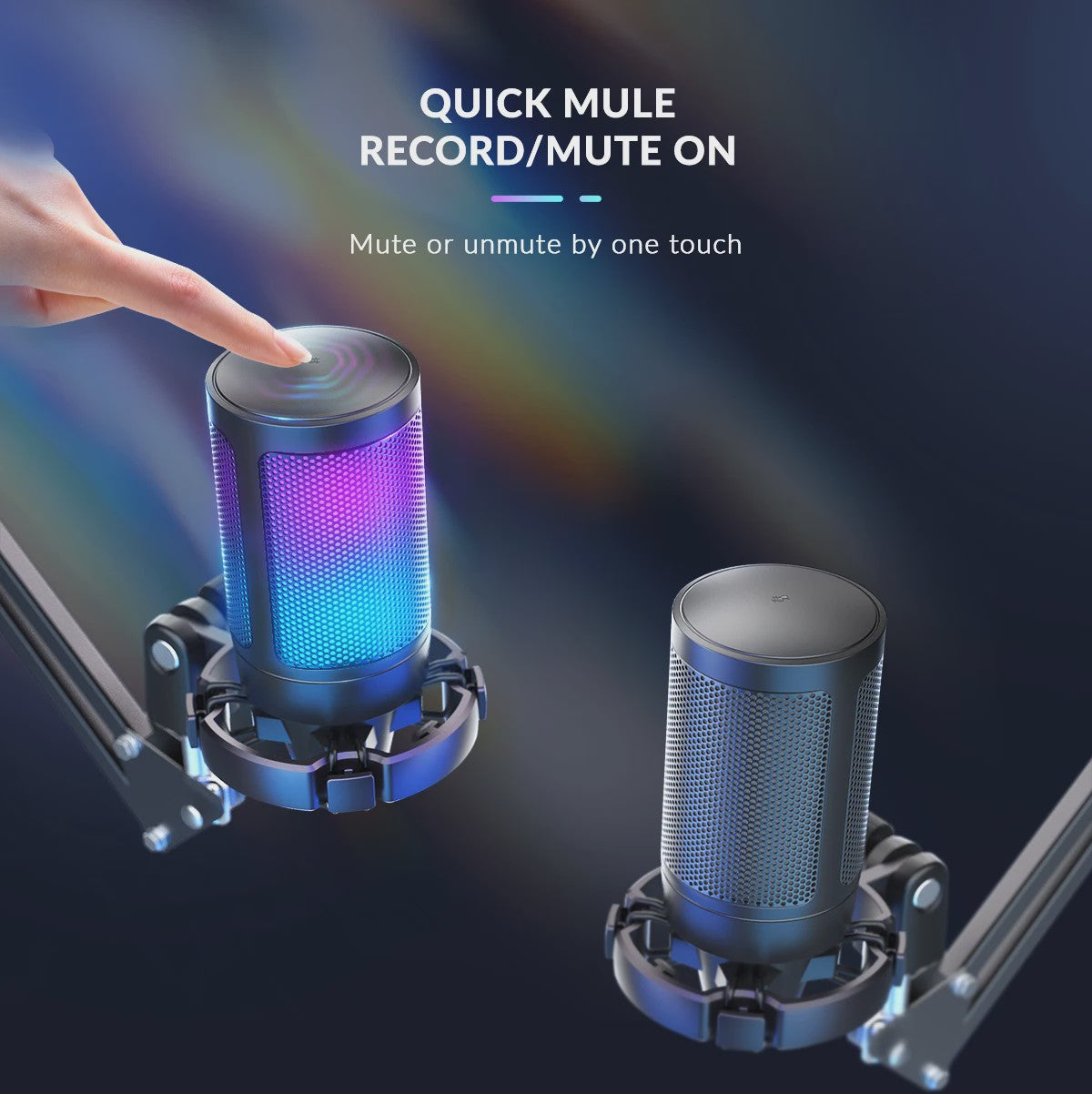 FIFINE A6T Gaming USB Microfoon Set met Arm Stand, RGB & Mute Functie