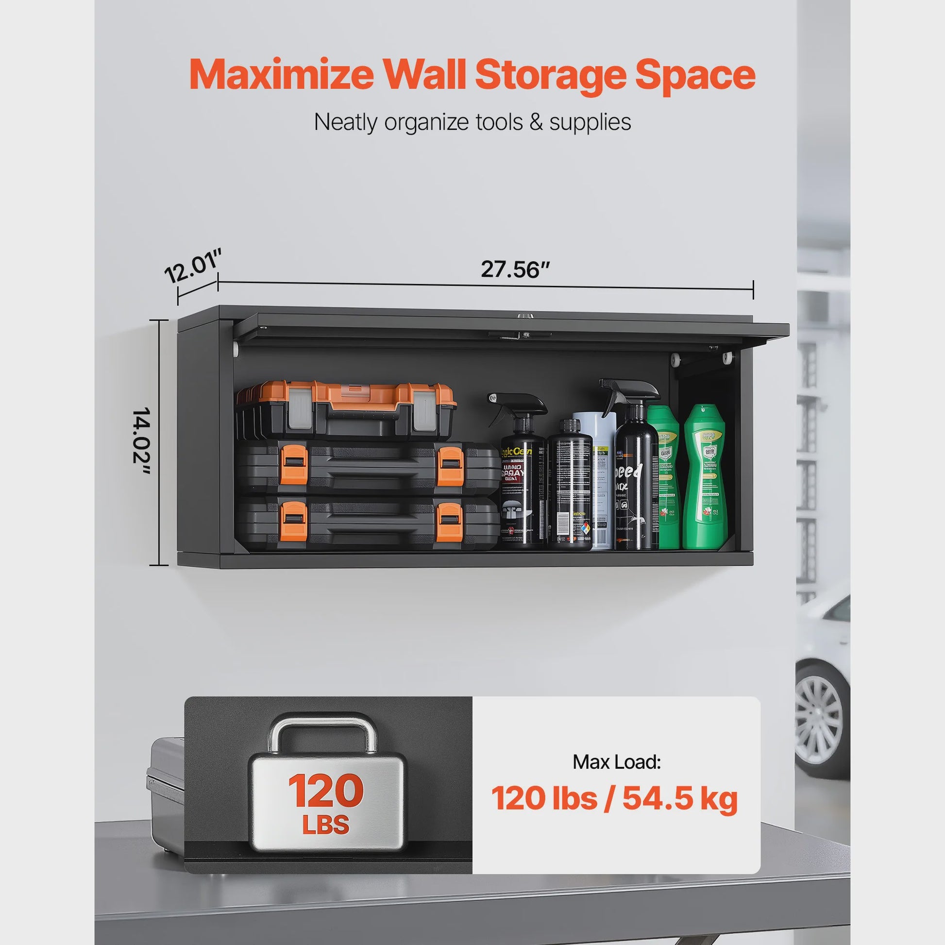 Robuust Metalen Wandkast - 77cm Breed - Garage & Werkplaats