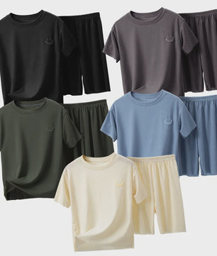 Zomerse Kinder Pyjama Set: Kort Broekje & T-shirt van IJskoud Zijde - Jongens & Meisjes