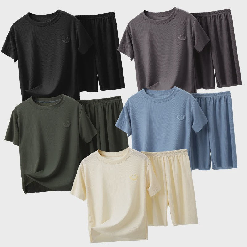 Zomerse Kinder Pyjama Set: Kort Broekje & T-shirt van IJskoud Zijde - Jongens & Meisjes