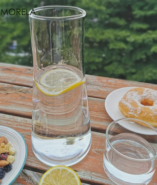 Glazen Nachtkaraf Set met Tumbler - 900ml Borosilicaatglas voor Water, Sap & Thee