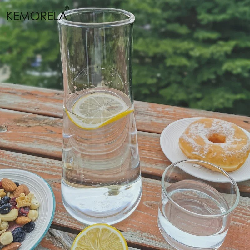 Glazen Nachtkaraf Set met Tumbler - 900ml Borosilicaatglas voor Water, Sap & Thee