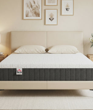 HOMCOM Matras 140x190 cm - 25 cm Dik, Traagschuim & 7-Zone Pocketvering, Medium Stevigheid