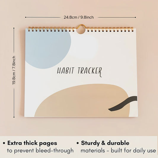 Motiverende Habit Tracker Kalender & Journal - 12 Maanden OngeДата