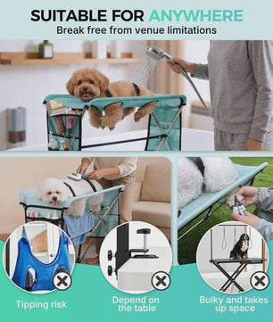 Opvouwbare Hond & Kat Trimtafel met Staander - Ideaal voor Baden en Verzorging