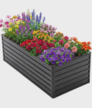 Verhoogd Metalen Tuinbed 190x90x64cm - Zwaar Uitvoering, Roestvrij & Waterdicht