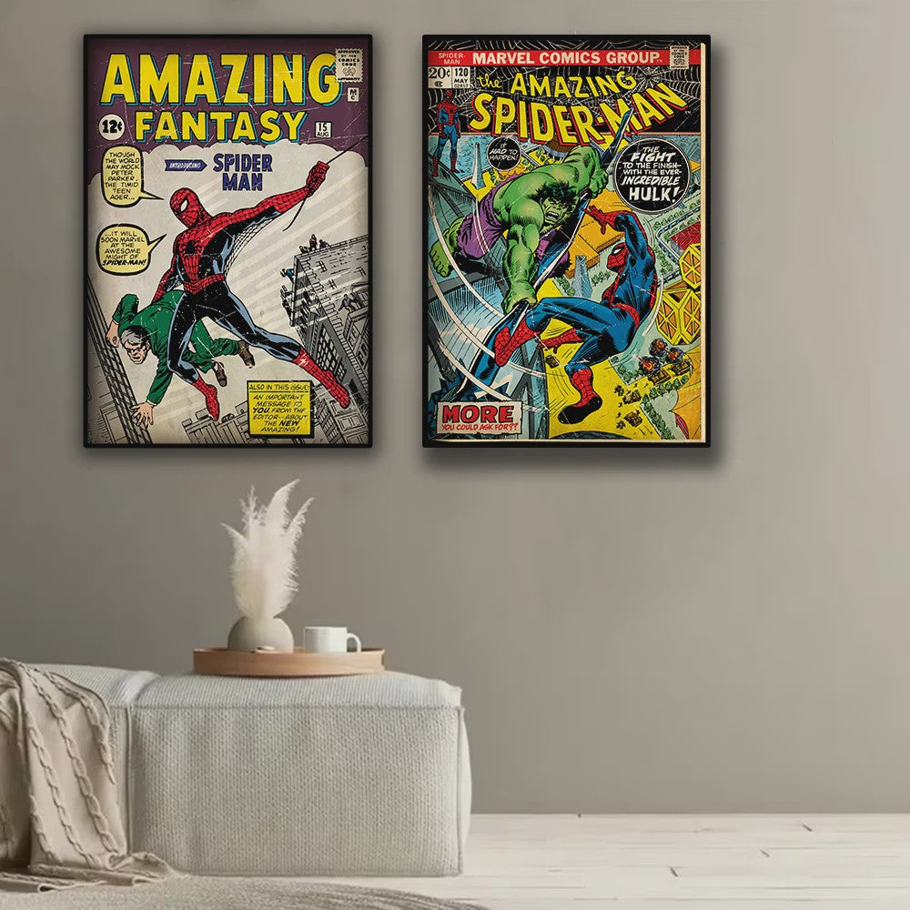 Retro Marvel Spider-Man Poster: Iconische Superheld Kunst voor aan de Muur