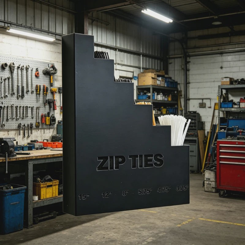 3D Geprinte Wandhouder Organizer voor Kabelbinders - Zware Kwaliteit voor Garage & Werkplaats