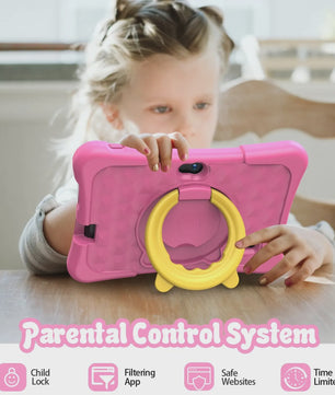 PRITOM Kinder Tablet 7 Inch Android 13 - 32GB Opslag, Educatief & Robuuste Beschermhoes