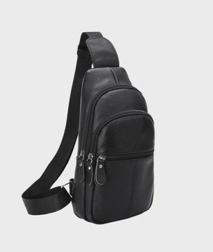 Luxe Leren Borstas Heren - Grote Capaciteit, Zakelijk & Casual Crossbody Tas