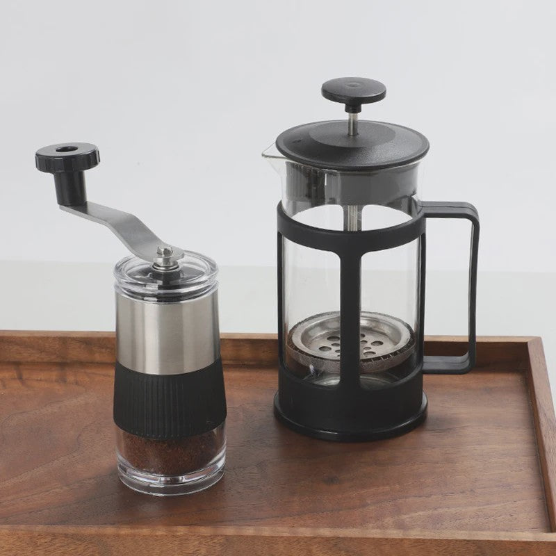 Handmatige Koffiemolen RVS met Keramische Kern - Compact & Visueel