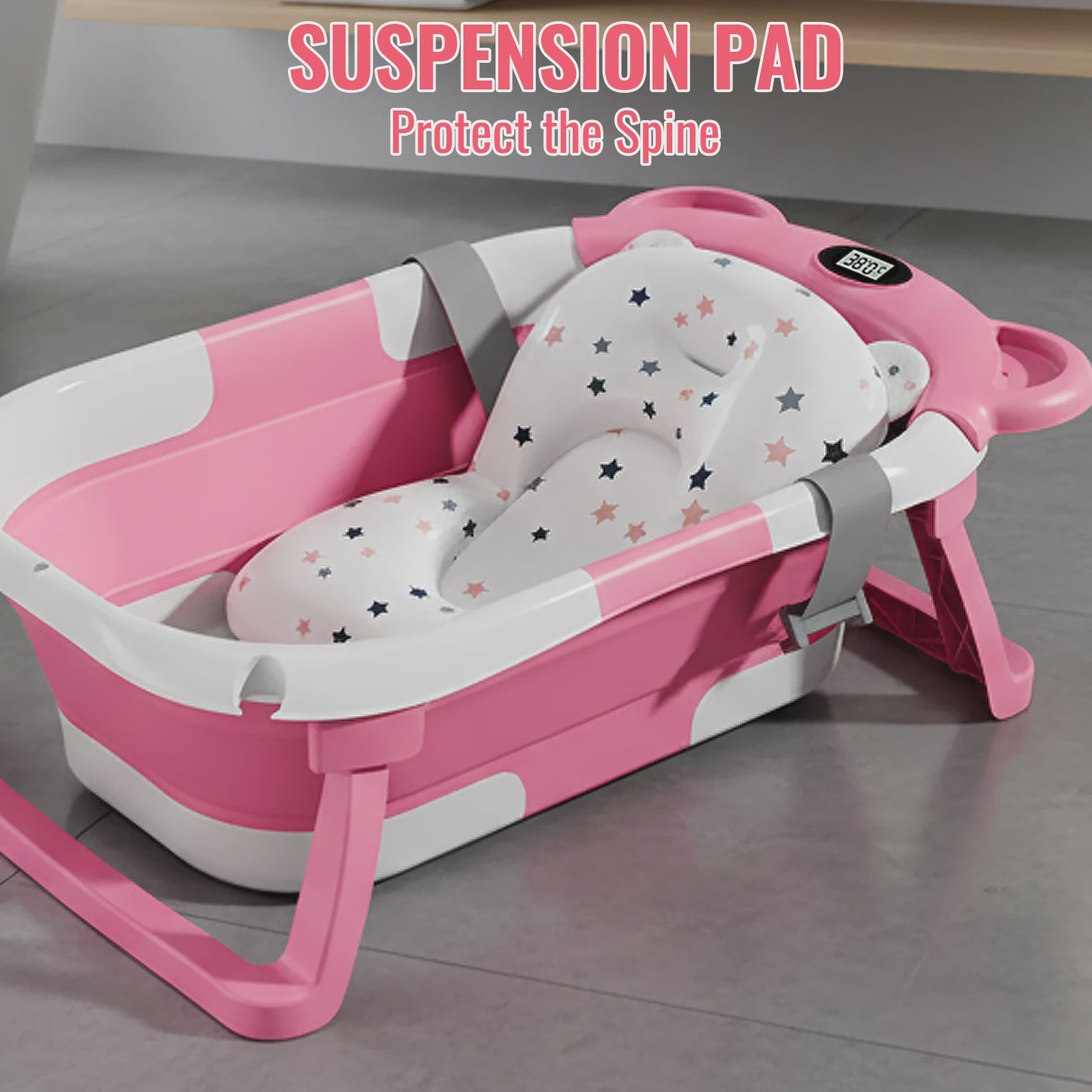 Opvouwbaar Babybadje met Thermometer - Groot en Veilig voor Baby's en Peuters