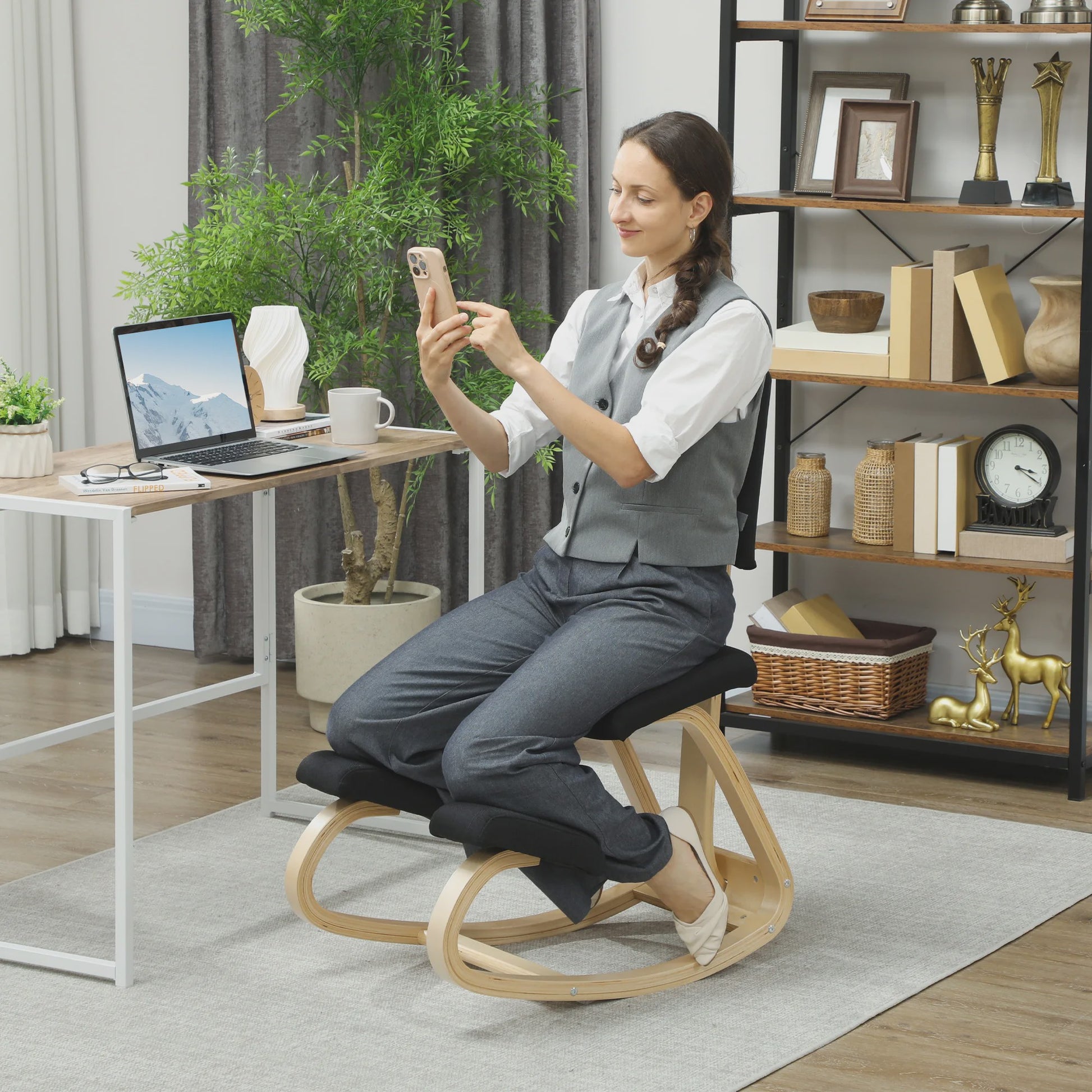 Ergonomische Kniekruk met Rugleuning - Verbeter uw Zithouding en Voorkom Rugklachten