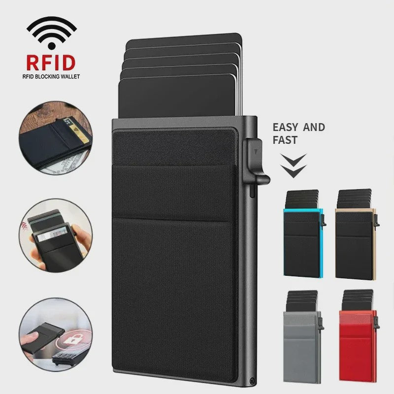 Slimme RFID Portemonnee Kaarthouder - Pop-up Aluminium Creditcard Wallet