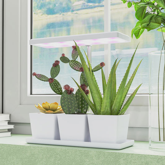 Outsunny Groeilamp voor Binnenplanten - 30 LED's, Volledig Spectrum, In Hoogte Verstelbaar met Timer
