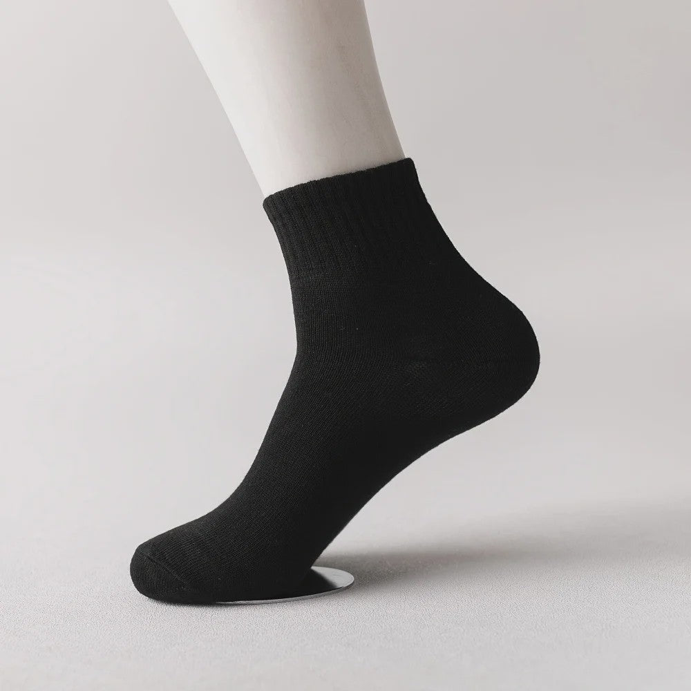 10 Paar Heren Katoenen Sokken - Mid-Calf, Effen Kleur, All Seasons